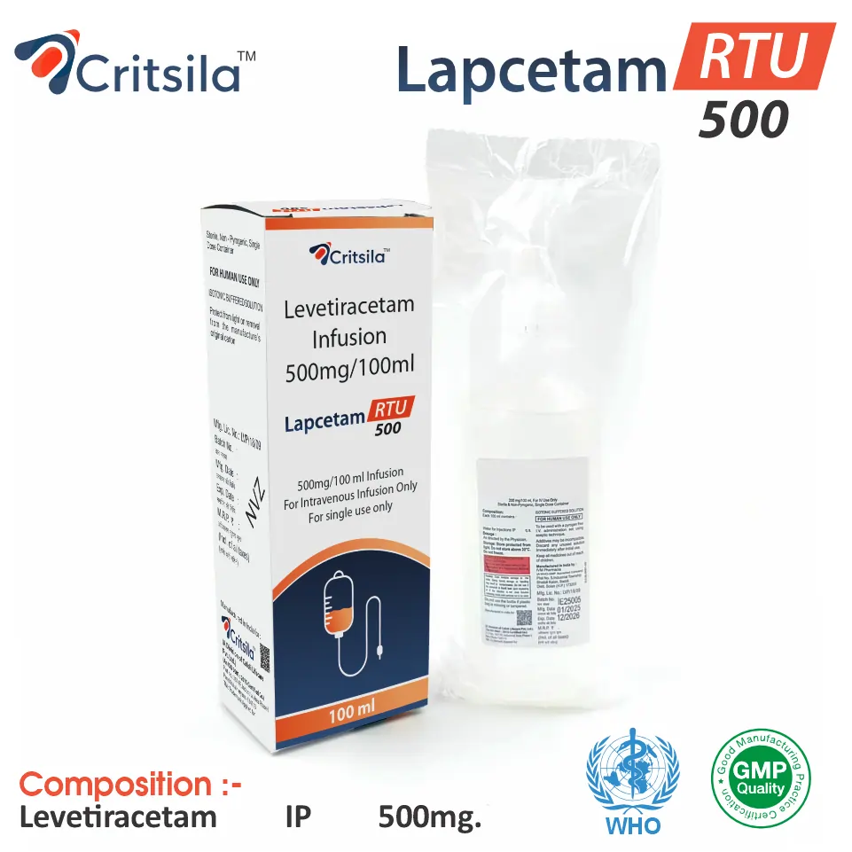Levetiracetam 500mg Infusion at the best price in PCD Pharma Franchise for Anticonvulsant and Seizure Management